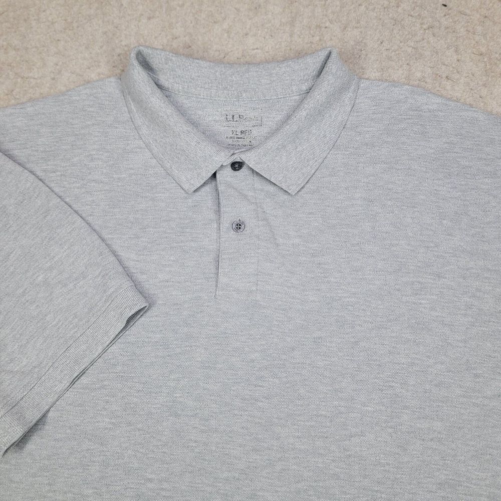 LL Bean Polo Shirt Mens XL Regular Gray Short Sleeve Casual Outdoor